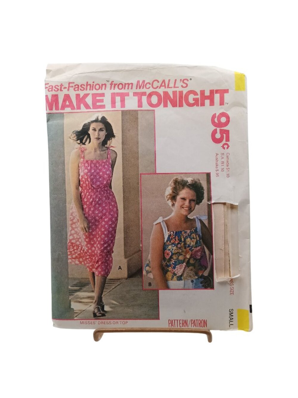 McCalls 6047 Misses Dress or Top Sewing Pattern Size Small 1979 Vintage Fast-Fas